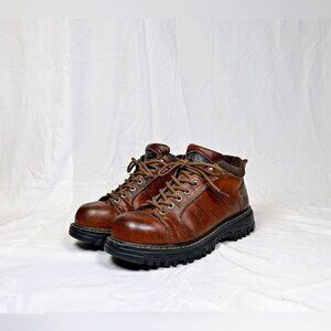 Vintage GBX San Antonio Brown Leather Chunky Work Shoes Hiking Boots~10.5~